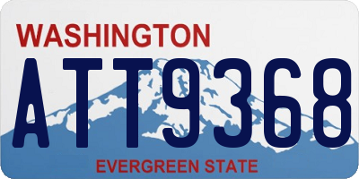 WA license plate ATT9368