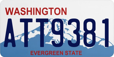 WA license plate ATT9381