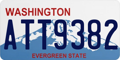 WA license plate ATT9382