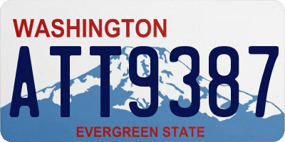 WA license plate ATT9387