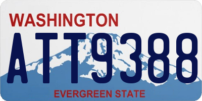 WA license plate ATT9388