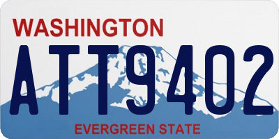 WA license plate ATT9402