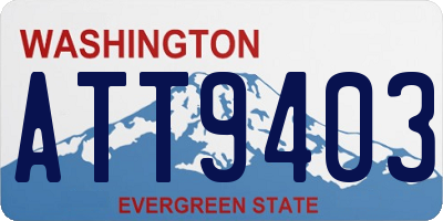 WA license plate ATT9403