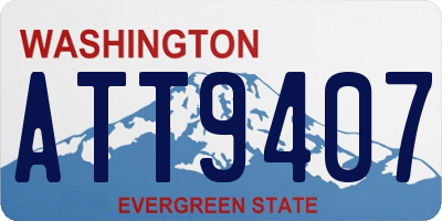 WA license plate ATT9407