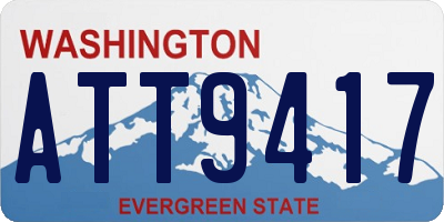 WA license plate ATT9417