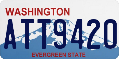 WA license plate ATT9420