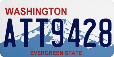 WA license plate ATT9428