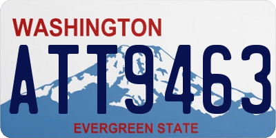 WA license plate ATT9463