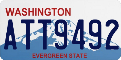 WA license plate ATT9492
