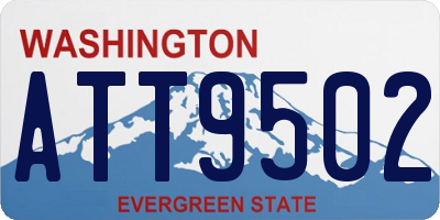WA license plate ATT9502