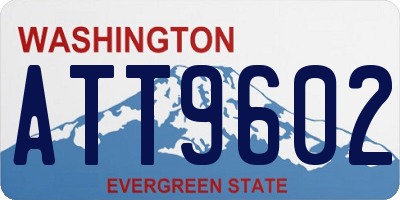 WA license plate ATT9602