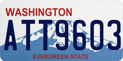 WA license plate ATT9603