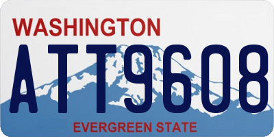 WA license plate ATT9608