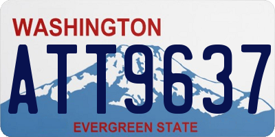 WA license plate ATT9637