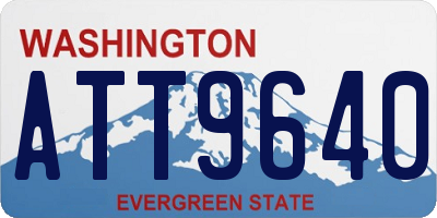 WA license plate ATT9640