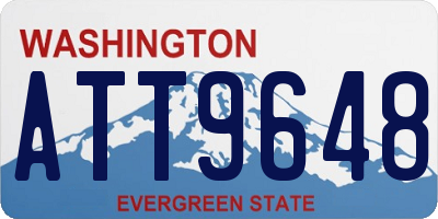 WA license plate ATT9648