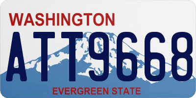 WA license plate ATT9668