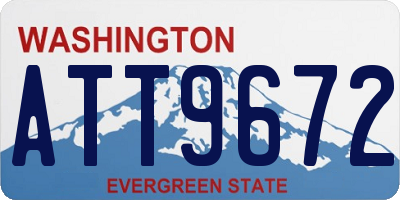WA license plate ATT9672