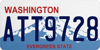 WA license plate ATT9728