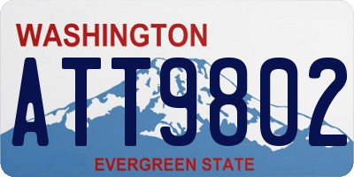 WA license plate ATT9802