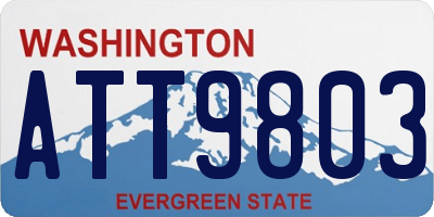 WA license plate ATT9803