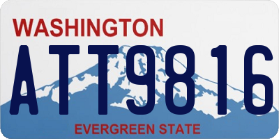 WA license plate ATT9816
