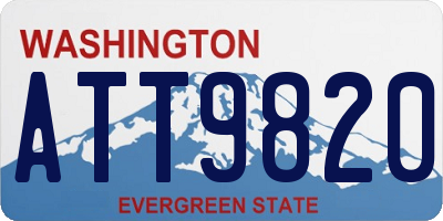 WA license plate ATT9820