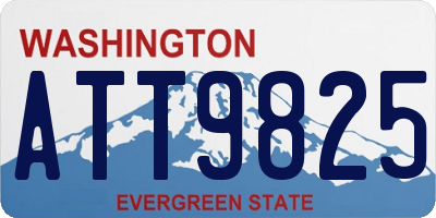 WA license plate ATT9825