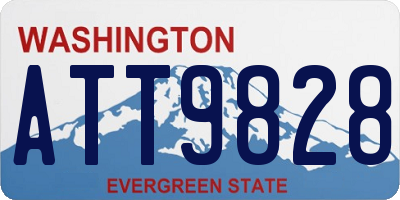 WA license plate ATT9828