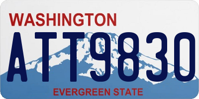 WA license plate ATT9830