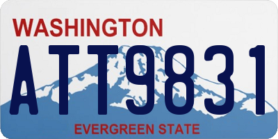 WA license plate ATT9831
