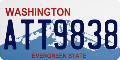 WA license plate ATT9838