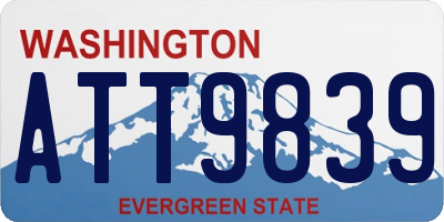WA license plate ATT9839