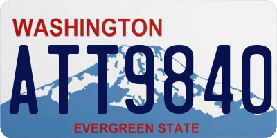 WA license plate ATT9840