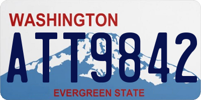 WA license plate ATT9842