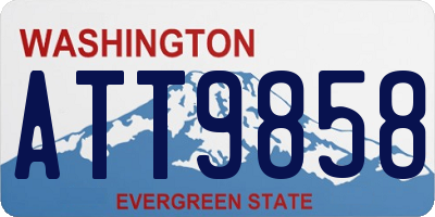 WA license plate ATT9858
