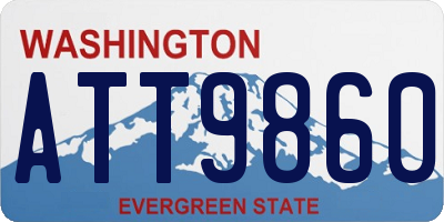 WA license plate ATT9860