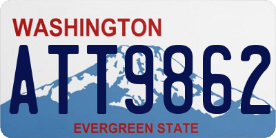 WA license plate ATT9862