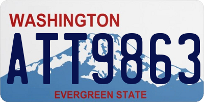 WA license plate ATT9863