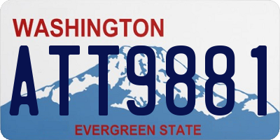 WA license plate ATT9881