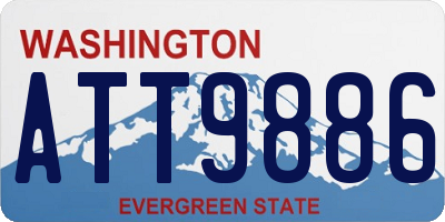 WA license plate ATT9886