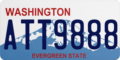 WA license plate ATT9888