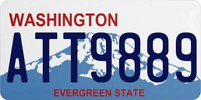 WA license plate ATT9889