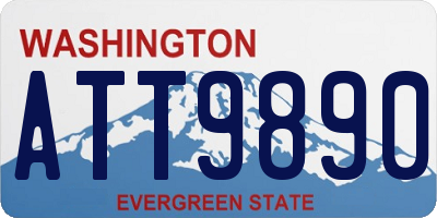 WA license plate ATT9890