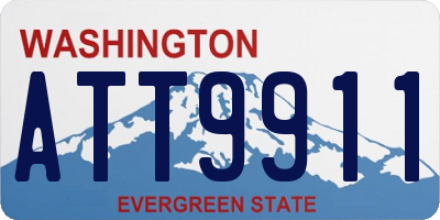 WA license plate ATT9911