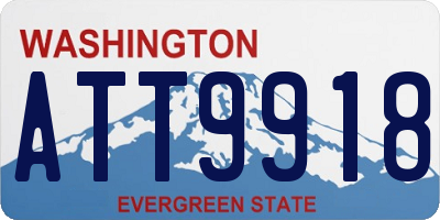 WA license plate ATT9918