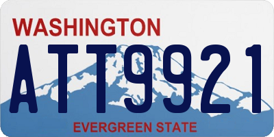 WA license plate ATT9921