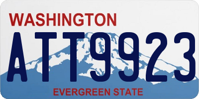 WA license plate ATT9923