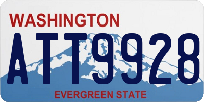 WA license plate ATT9928