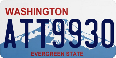 WA license plate ATT9930